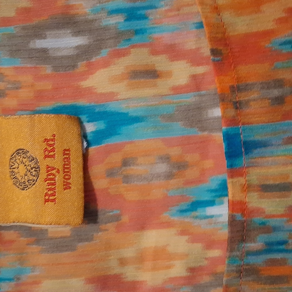 Ruby Rd. Vibrant Ikat Pattern Blouse - Picture 2 of 4